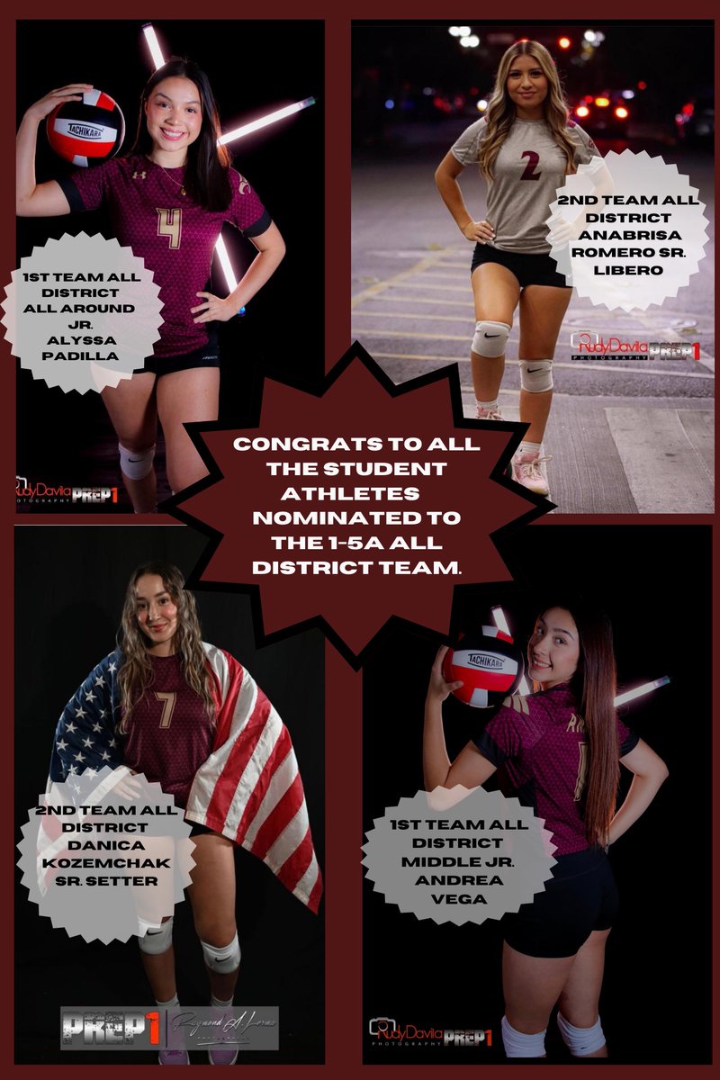 Congratulations to Andress 🦅🏐 young ladies!
<a href="/DanicaKozemchak/">Danica kozemchak</a> and <a href="/anabrisaromero2/">Anabrisa Romero</a> making 2nd Team All-District. <a href="/aandreajolie/">Andrea Vega</a> named 1st Team All-District Middle and <a href="/alyssa_padilla4/">Alyssa Padilla</a> All Around! We are so proud of you ladies!
Shout out to <a href="/Prep1USA/">PREP1</a> for the pictures
🦅🏐💪🏽💎