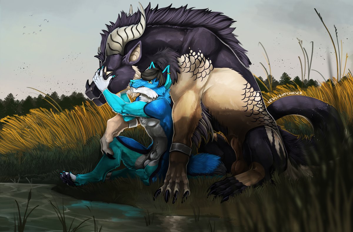 VenLightChaser's tweet image. Sketch commission done for TreyEmbershade featuring Wapi !