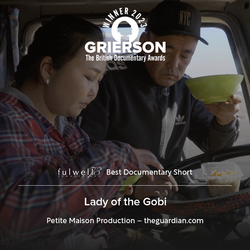 griersontrust's tweet photo. The #GriersonAwards winner for @Fulwell73 Best Short Documentary goes to Lady of the Gobi 🌟 - presented by Zara McDermott
@guardian @PetiteMaisonPro https://t.co/Au01K2iepJ