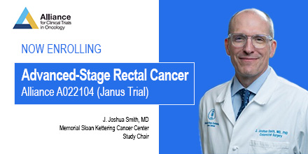 Alliance for Clinical Trials in Oncology (@alliance_org) on Twitter photo #DYK: .<a href="/JoshSmithMDPhD/">Josh Smith, MD, PhD, FACS</a> <a href="/MSKCancerCenter/">Memorial Sloan Kettering Cancer Center</a> leads <a href="/ALLIANCE_org/">Alliance for Clinical Trials in Oncology</a> A022104 (JANUS) trial to compare the effect of irinotecan versus oxaliplatin after long-course chemoradiation in patients with stage II-III #rectalcancer. To learn more, visit bit.ly/Alliance-A0221… #NCI #NCTN <a href="/FightCRC/">Fight Colorectal Cancer</a> #DYK: .<a href="/JoshSmithMDPhD/">Josh Smith, MD, PhD, FACS</a> <a href="/MSKCancerCenter/">Memorial Sloan Kettering Cancer Center</a> leads <a href="/ALLIANCE_org/">Alliance for Clinical Trials in Oncology</a> A022104 (JANUS) trial to compare the effect of irinotecan versus oxaliplatin after long-course chemoradiation in patients with stage II-III #rectalcancer. To learn more, visit bit.ly/Alliance-A0221… #NCI #NCTN <a href="/FightCRC/">Fight Colorectal Cancer</a>