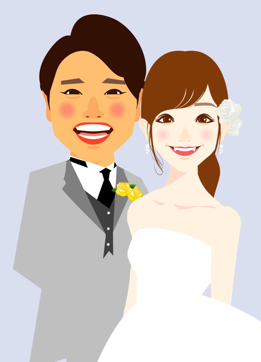 ご結婚おめでとうございます💍✨
末永くお幸せにぃ💖💖💖

あいこいくっつく♪
ユウヤライア〜♪

#岡部来亜
#ピタロン姉さん
#和田侑也
#KBCテレビ
#KBCラジオ
#アナウンサー
#イラスト
#似顔絵