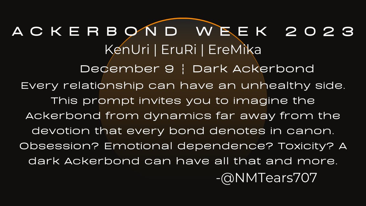 ackerbondweek's tweet photo. Day 3 - December 9 - Dark Ackerbond https://t.co/Jc7kaJhTN3