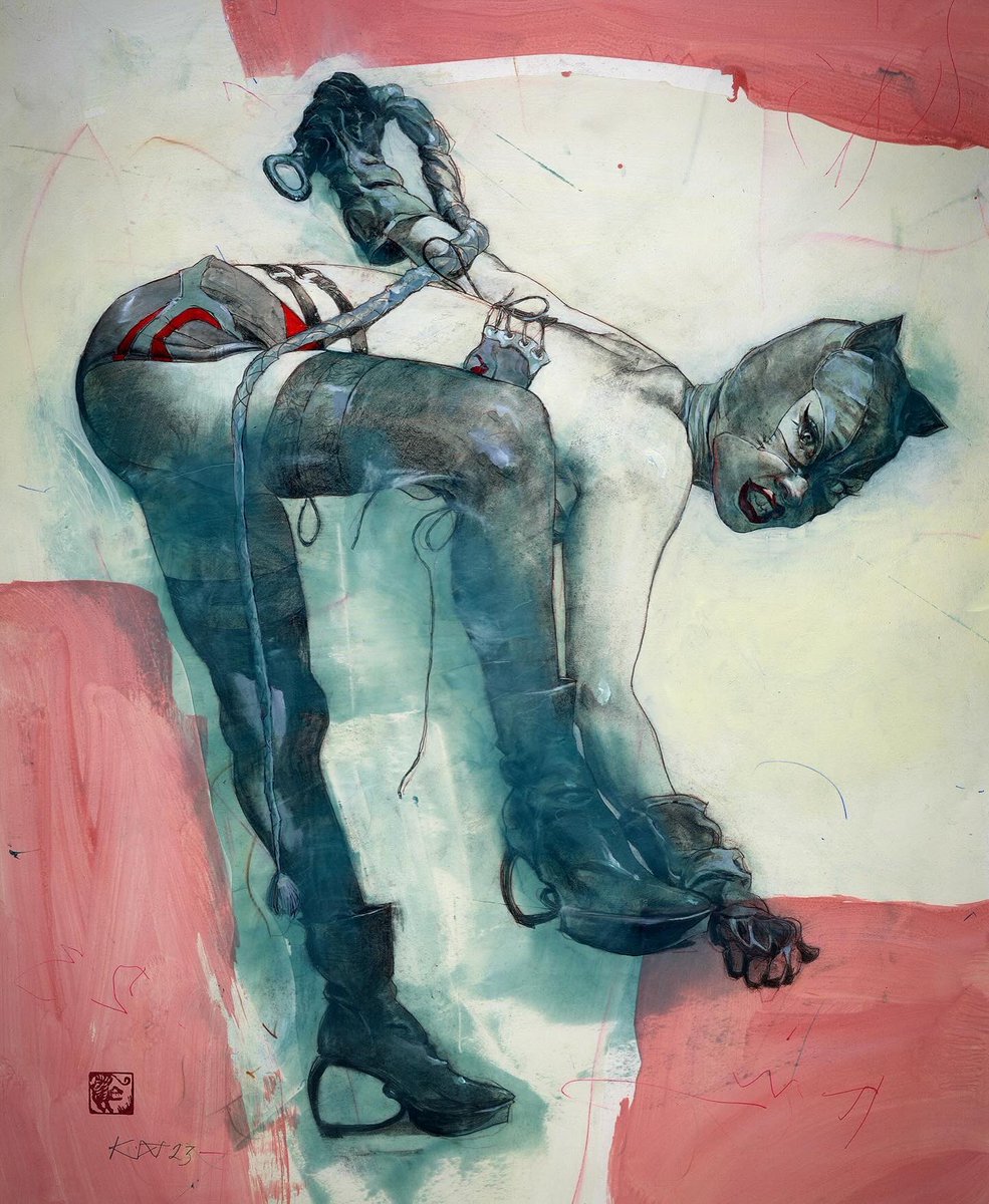KentWms's tweet image. My take on CATWOMAN
I've done two of these back to back
Will post the 2nd one tomorrow

2023, mixed media on paper, 24x18 in., 61x46 cm.