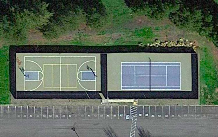 VintageContrctr's tweet photo. What is your preferred game? An uneasy decision to make for property owners, we are seeing more conversions as the game of #pickleball continues to gain popularity. This Sonoma hotel had us convert their #tennis  and #basketball courts into 8 #pickleballcourts https://t.co/sUKKJ6dZcn