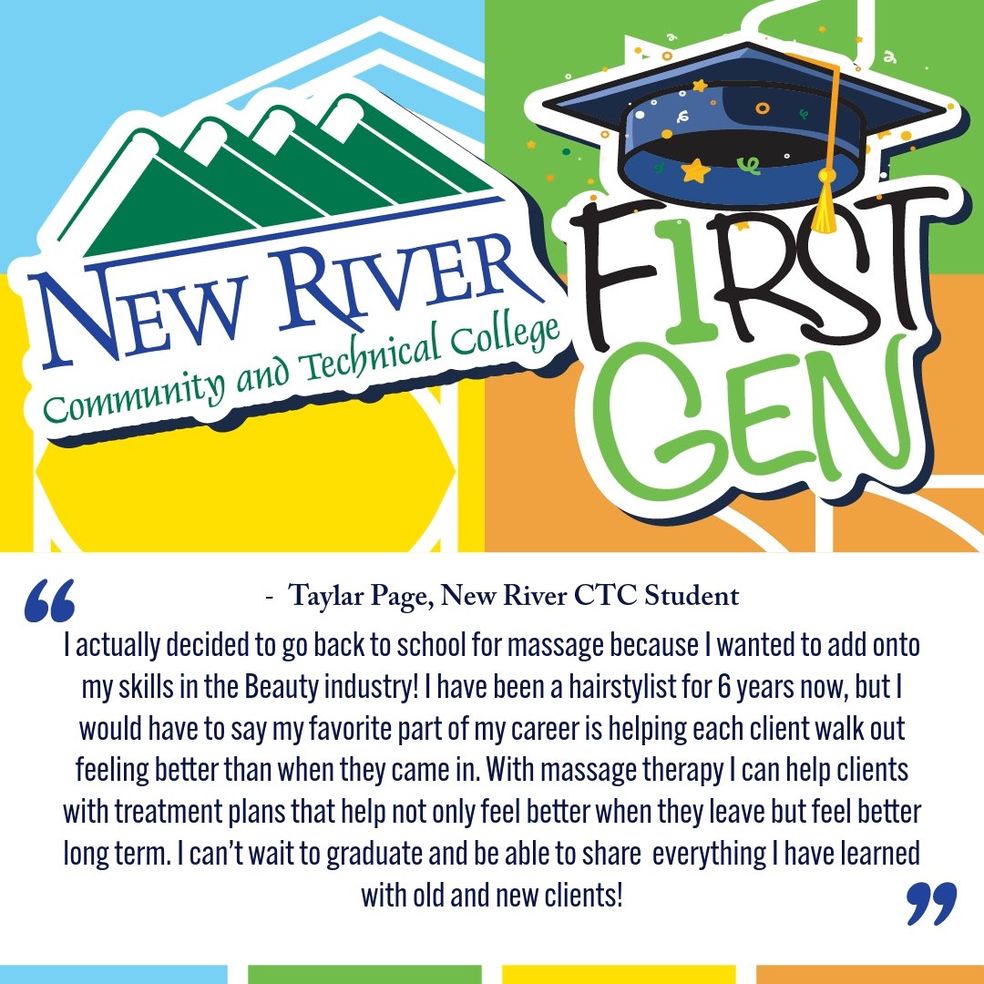 newriverctc's tweet image. Our next First Gen Feature is Taylar Page! ⭐🎉 Taylar is a First-Generation college student here at New River CTC. 

We are so proud to have you as a part of New River CTC, Taylar! #iamFirstGen #newriverctc #firstgencelebrationweek