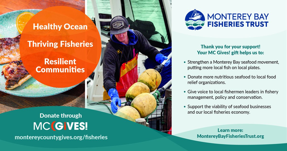Today is the first day of Monterey County Gives, a year-end campaign that inspires local philanthropy and benefits many nonprofits, including the Monterey Bay Fisheries Trust! Donate today to help the next generation of fisheries!

montereycountygives.com/nonprofit/mont…