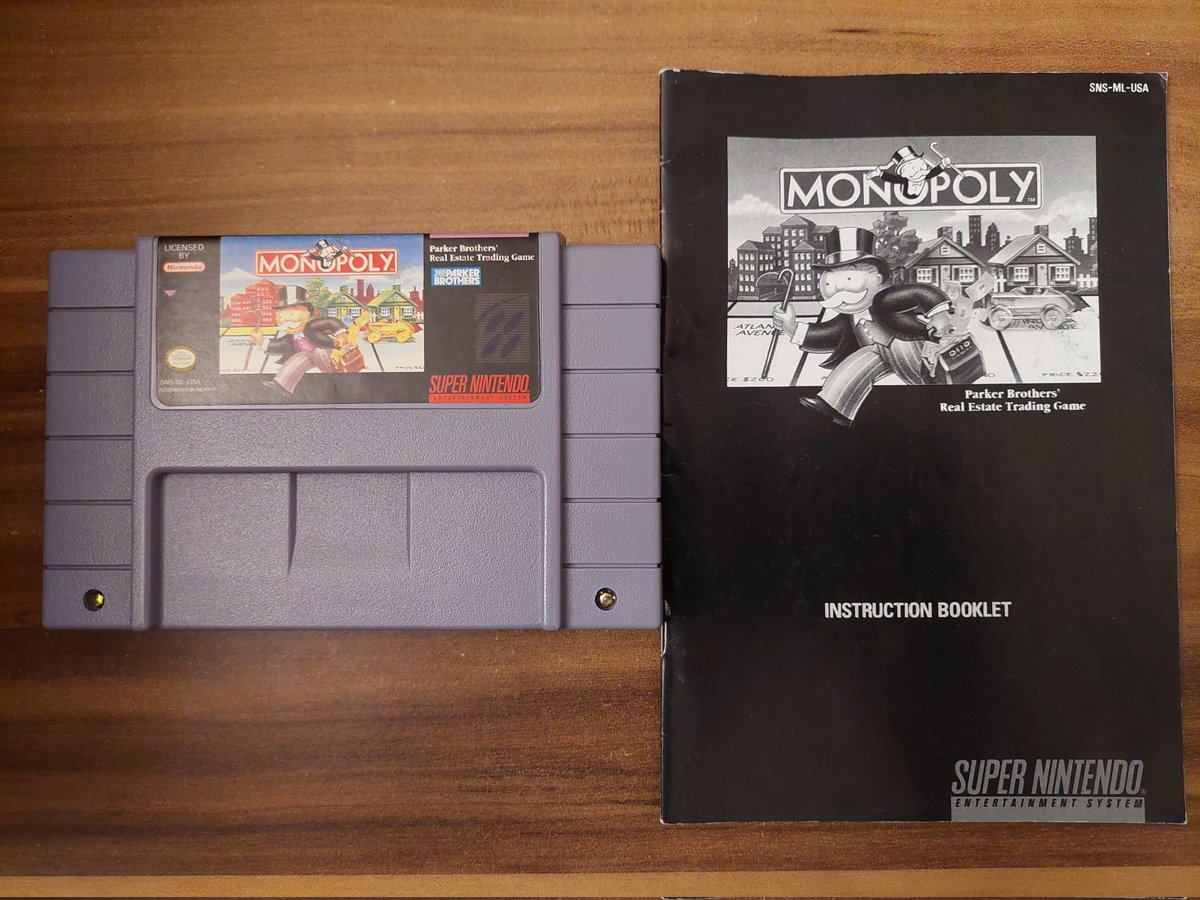 Captain_Raven_'s tweet image. Game No. 251: Monopoly (#SNES Ver.)

Rating: 6.5/10
Difficulty: 1/10

Yeah. It&apos;s Monopoly. Not much to say here. 
I&apos;ll stick with my ratings for the other Monopoly games I&apos;ve played so far.

I won a game against three computer players.

#RetroGaming