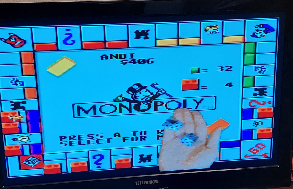 Captain_Raven_'s tweet image. Game No. 251: Monopoly (#SNES Ver.)

Rating: 6.5/10
Difficulty: 1/10

Yeah. It&apos;s Monopoly. Not much to say here. 
I&apos;ll stick with my ratings for the other Monopoly games I&apos;ve played so far.

I won a game against three computer players.

#RetroGaming