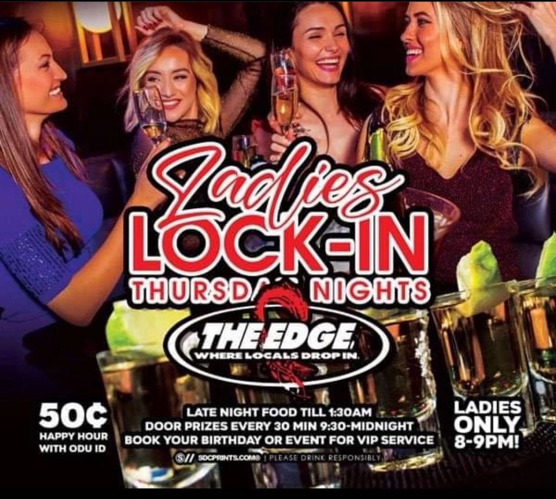 Norfolk Edge (@norfolkedge) on Twitter photo LADIES LOCK IN 8-9 PM
DJ STEVE ON THE ONES AND TWOS
Bartenders:
<a href="/MisterWehttam/">Matt Lav 🏄♂️</a>
<a href="/liamlynch__/">liam lynch</a>
<a href="/Jacobrkn/">jacob knickerbocker</a>
Best party in Norfolk starts at 8pm 🏄♂️ LADIES LOCK IN 8-9 PM
DJ STEVE ON THE ONES AND TWOS
Bartenders:
<a href="/MisterWehttam/">Matt Lav 🏄♂️</a>
<a href="/liamlynch__/">liam lynch</a>
<a href="/Jacobrkn/">jacob knickerbocker</a>
Best party in Norfolk starts at 8pm 🏄♂️