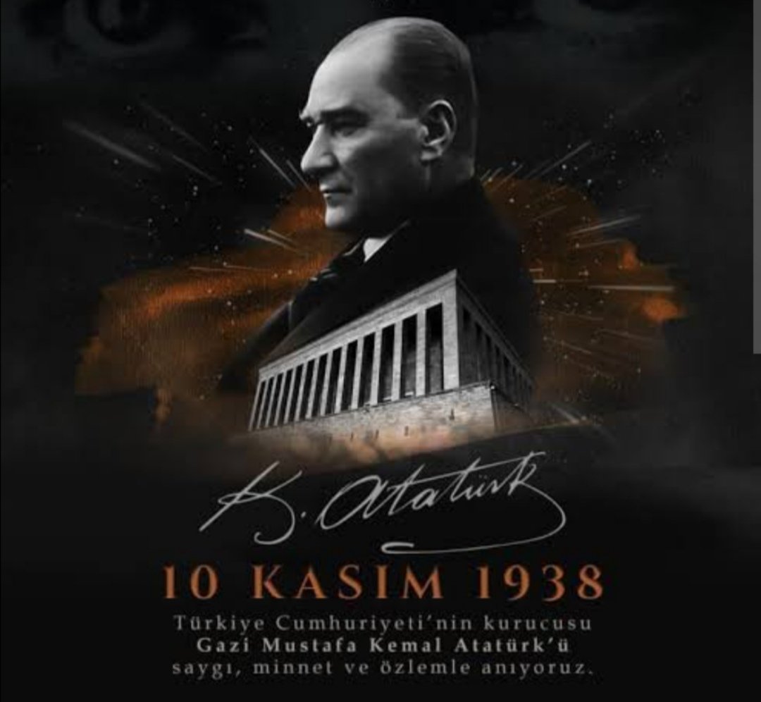 Aramızdan ayrılışının 85.yıldönümünde ;
Kaç kasım geçerse geçsin, sen hep yüreklerdesin... ❤️ Rahmetle yad ediyoruz... ATAM 
    1881 - 1938
#10Kasım
#GaziMustafaKemalAtatürk 🇹🇷