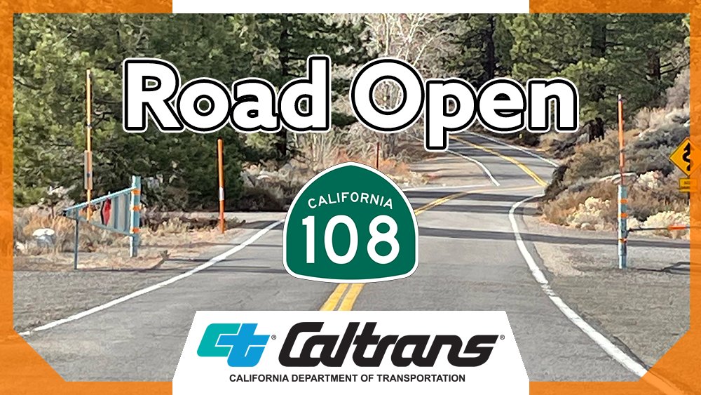 ATTN DRIVERS: Sonora Pass (State Route 108) has reopened from its storm closure.