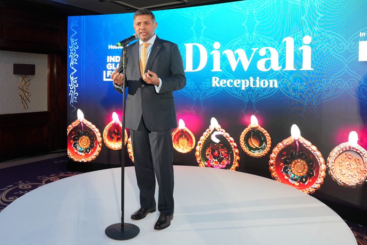 “The best way of looking at how we intend to cross the bridge is to look to the future of what our relationship could mean for the world.' Indian High Commissioner @VDoraiswami on the 🇮🇳🇬🇧 Living Bridge at the annual IGF Diwali Reception 2023 🪔 @HCI_London @UKinIndia