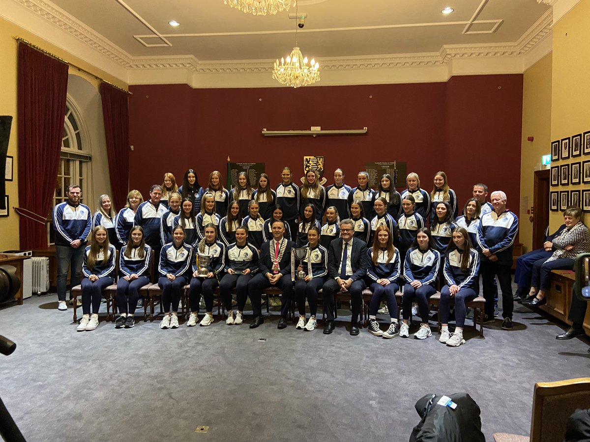 CavanLGFA's tweet photo. fantastic evening in Cavan Courthouse at the Cathaoirleach's Civic Reception in the Council  Chambers to honour our U16 Cavan Ladies All Ireland Winning team. 

Cavan ladies would like to thank Cavan Co Council for hosting this event with a special presentation to the team &amp; mgt. https://t.co/4FyPGxeroB