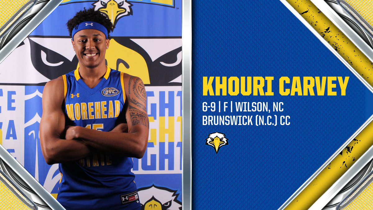 .<a href="/MSUEaglesMBB/">Morehead State Men's Basketball</a> has solidified its first signee of the season in <a href="/KhouriCarvey/">Khouri Carvey</a> from <a href="/BrunswickCC_MBB/">Brunswick Community College Men's Basketball</a>.

He was an NJCAA All-American as a freshman.

Story: bit.ly/474MiCs