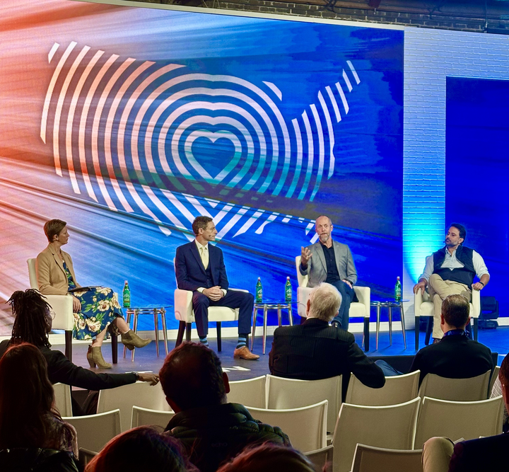 godroneup's tweet photo. Our COO, Anthony Vittone, on stage at #HeartlandSummit2023 where he discussed #AdvancedMobility innovations. It was an honor to share the potential these advancements with panelists who are trailblazers in the field. #BeyondUrbanSkies @HeartlandFwd @UPPartnersVC @zipline https://t.co/Y5TvuZkZe1