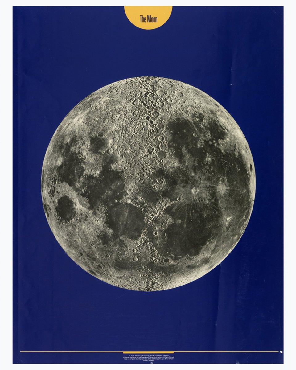 Dan Friedman was a major contributor to the new pluralist, postmodern approach to American graphic design in the 1970s & 80s. 🌒 This image of the moon is actually a composite of photographs taken at the first and third quarter phases using a 36-inch refractor at an observatory.
