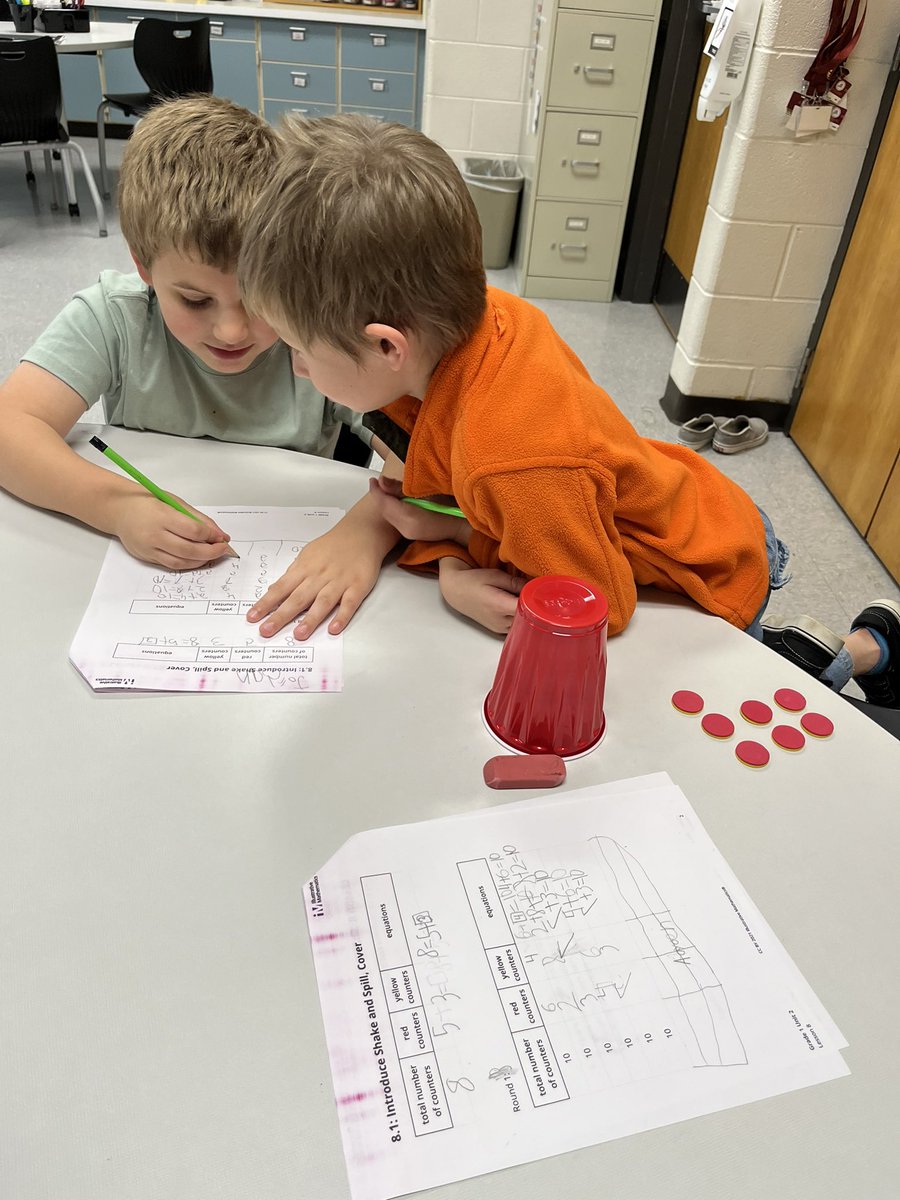 Our friends played some fun rounds of Shake and Spill Cover in math today! #OakFlatProud #BSSDProud