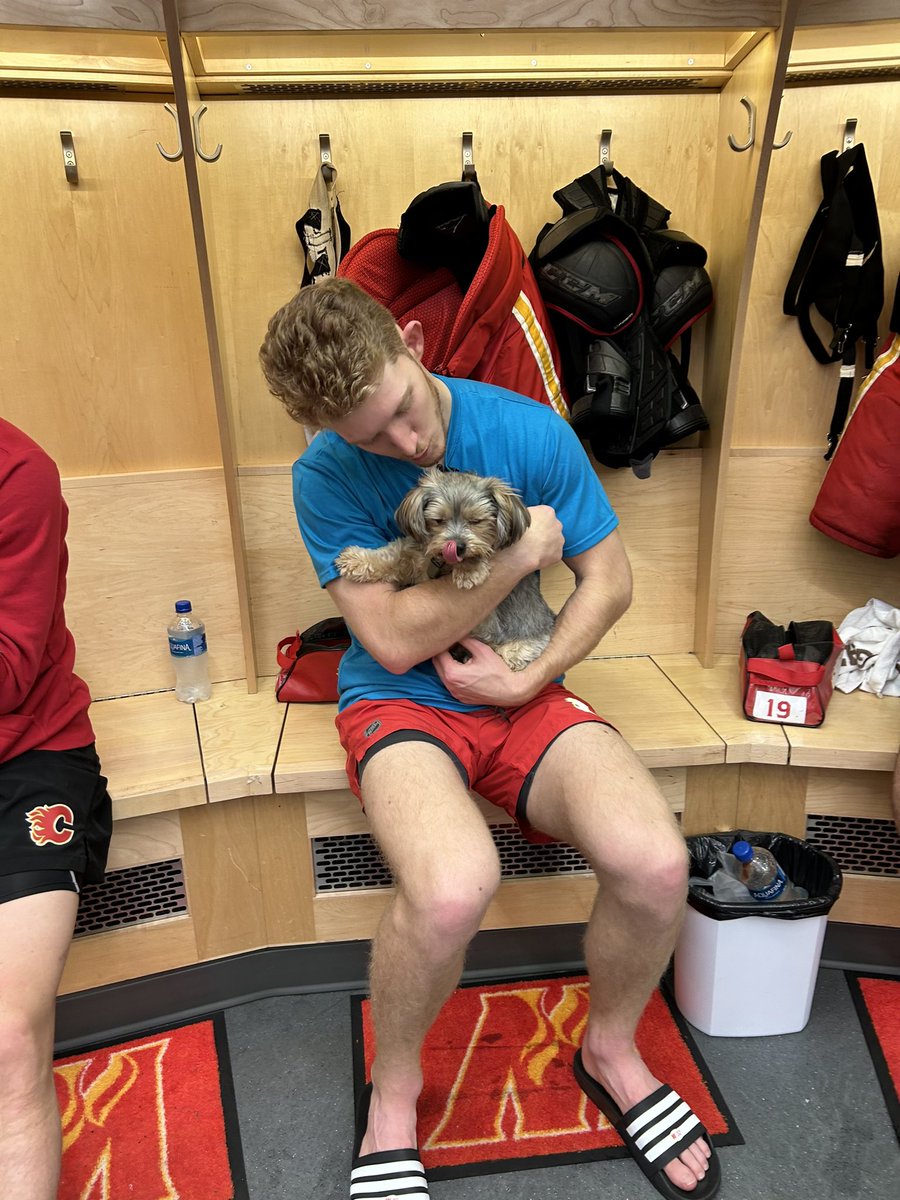 Congratulations Dustin Wolf for getting called up to the <a href="/NHLFlames/">Calgary Flames</a> 🔥

Thank you for taking time this week to support Four Feet Companion Foundation🐶🐾

#yychockey #yyccharity #yycdogs #calgaryflames #calgarywranglers #fourfeetcompanionfoundation #yyc