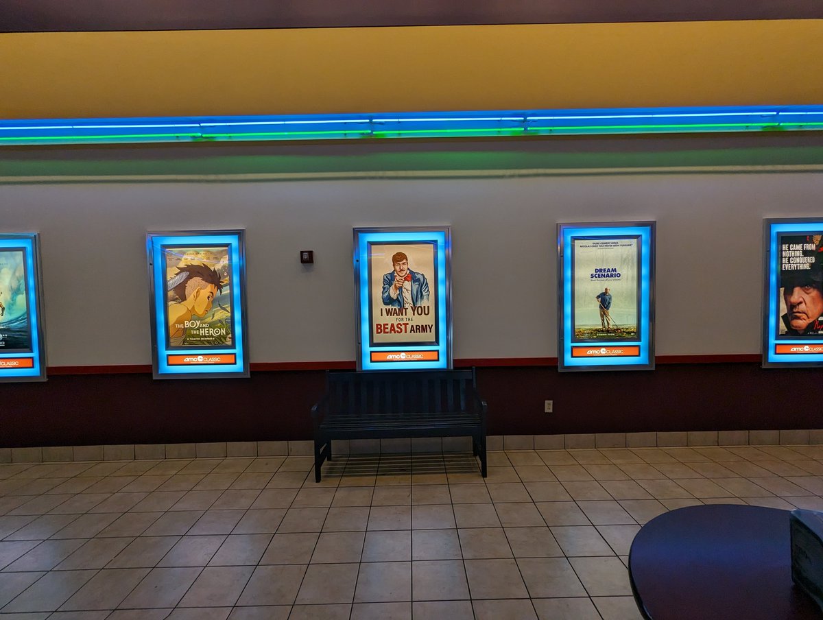 mrreebo1's tweet image. @coldones I&apos;m in charge of posters at work, so we got a strange new movie tonight, inside and outside...I better not get fired for this shit #beastarmy