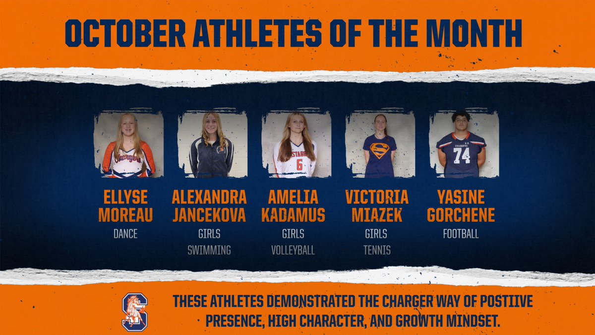 Congratulations to our October Athletes of the Month!  Nominated by their coaches for consistently demonstrating The Charger Way!  #chargerpride <a href="/stagghighschool/">Stagg High School</a> @ericolsen00 <a href="/chsd230/">District 230</a>