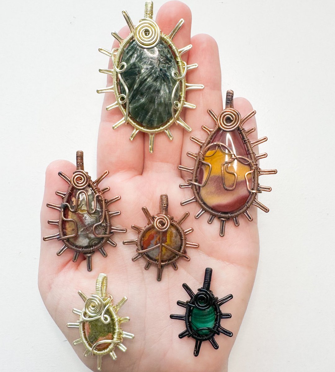 handfuls of handmade pendants 🌞🌻 all available Nov. 10th at 8pm eastern time