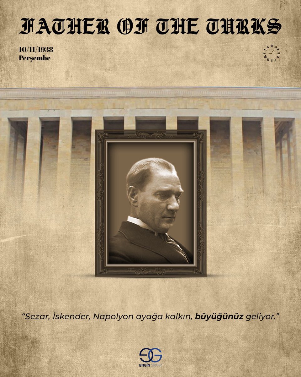 Ulu Önder Gazi Mustafa Kemal Atatürk’ün aramızdan bedenen ayrılışının 85. Yılında onu özlem ve rahmetle anıyoruz. 

#atatürk #10kasım #85.yıl #özlem #rahmet #minnet #anıyoruz #yas #gazi #mustafakemalatatürk #1938 #∞