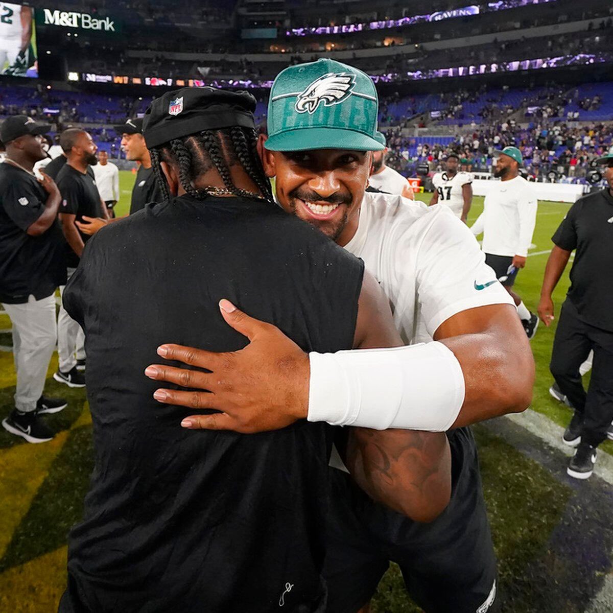 RunHurts's tweet photo. The #Eagles &amp; #Ravens have never faced each other in the Super Bowl. That ends in February 2024, get your seats and popcorn ready for what is about to be a historical matchup 🍿 

Who will get to claim Delaware? https://t.co/Fij65oBxiH