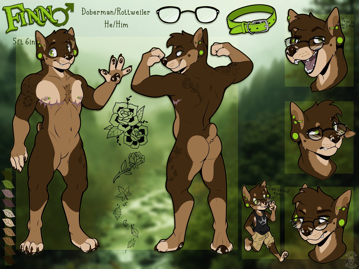 Custom character and ref based on tattoo flash I had on my wall!

This handsome man belongs to <a href="/RonniePawbucks/">Ronnie</a> 🐾