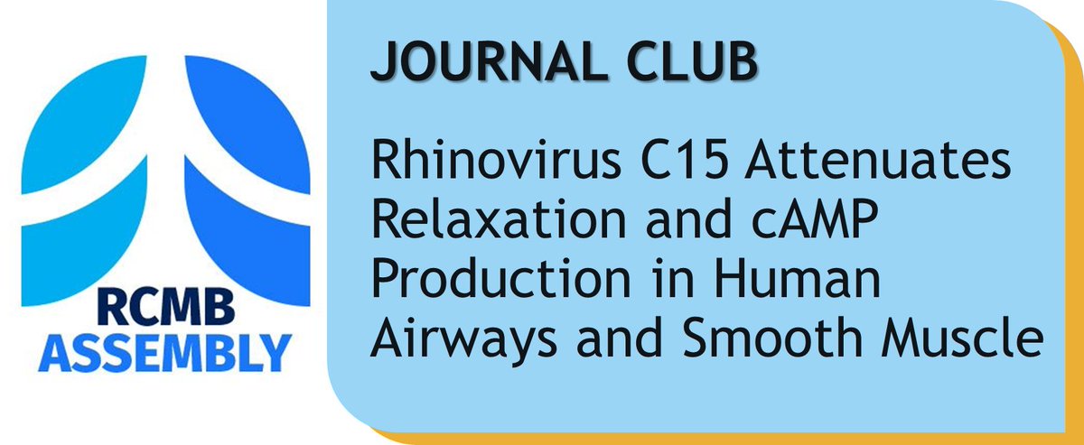 The RCMB Assembly is pleased to announce its next Journal Club (JC) on 11/14/23 at 2 PM ET. Dr. Cynthia Koziol-White from Rutgers University will discuss her AJRCMB paper Register here: thoracic.zoom.us/meeting/regist…