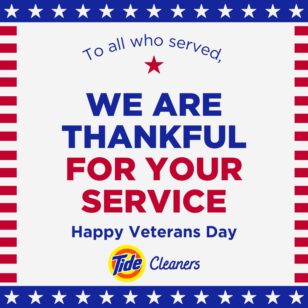 TideCleanersAZ's tweet photo. Today, we extend our deepest gratitude to the brave men and women who have served and continue to serve our country. Your sacrifice, courage, and dedication do not go unnoticed. Your selflessness inspires us every day. Thank you. https://t.co/I7TLcHSFNm