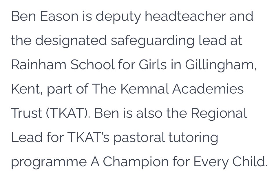 Looking forward to this…our very own <a href="/TKATAcademies/">TKAT: Achieving More Together.</a> <a href="/TKATACE/">TKATACE</a> Regional Lead and <a href="/RainhamGirls/">Rainham School for Girls</a> Deputy Headteacher, Ben Eason is talking at this <a href="/SecEd_Education/">SecEd</a> webinar #oneTKATfamily
