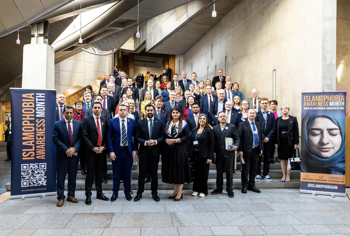 Proud to join fellow MSPs at @ScotParl in solidarity against Islamophobia. Scotland rejects all forms of hate crime, bigotry and xenophobia. #IAM2023 #MuslimStories