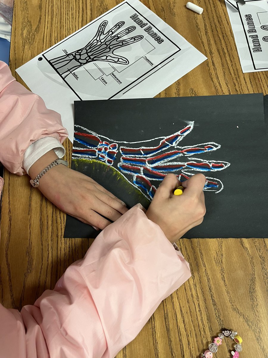 5th grade x-ray hands. We looked at the study of radiology and the bone structures of a hand. <a href="/MISD_Fine_Arts/">MISD Fine Arts</a> <a href="/ErikaEchegaray/">Erika Echegaray</a> <a href="/FinchFalcons/">Finch Elementary</a>