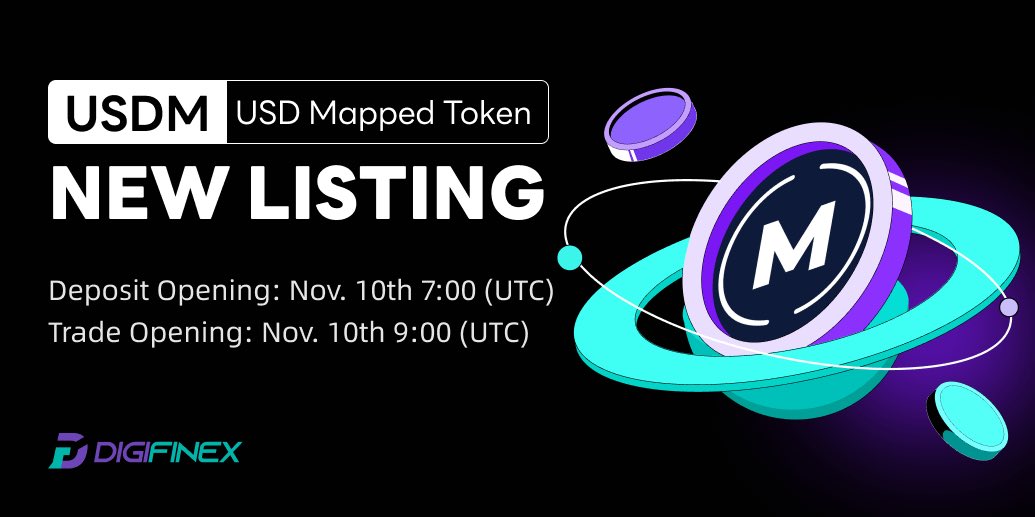 🆕 Spot New Listing

#DigiFinex will list $USDM/USDT 
on Nov 10th 9:00 (UTC)

✅ Trade Now!

🎁 A total $100 #giveaway for 10 ppl! 
💓, RT + TAG 3 friends

Trading Link: tinyurl.com/2kejzrx9

Listing Info: tinyurl.com/jakuzrfp