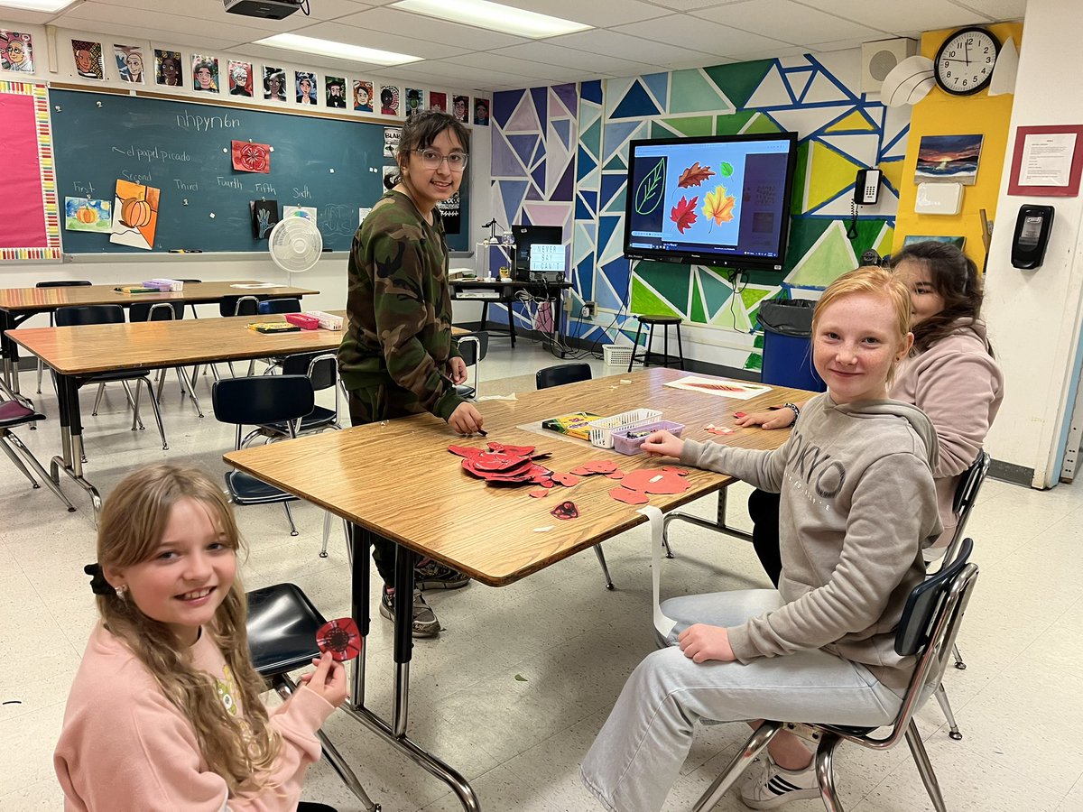 ArtwithMrsPriv's tweet photo. The Veteran’s Day Assembly is always so special at WSS. Thank you for your service! Thanks to all my students and art helpers who helped make these beautiful displays of Poppies 🇺🇸 #wearewss https://t.co/vsw9a0S8kz