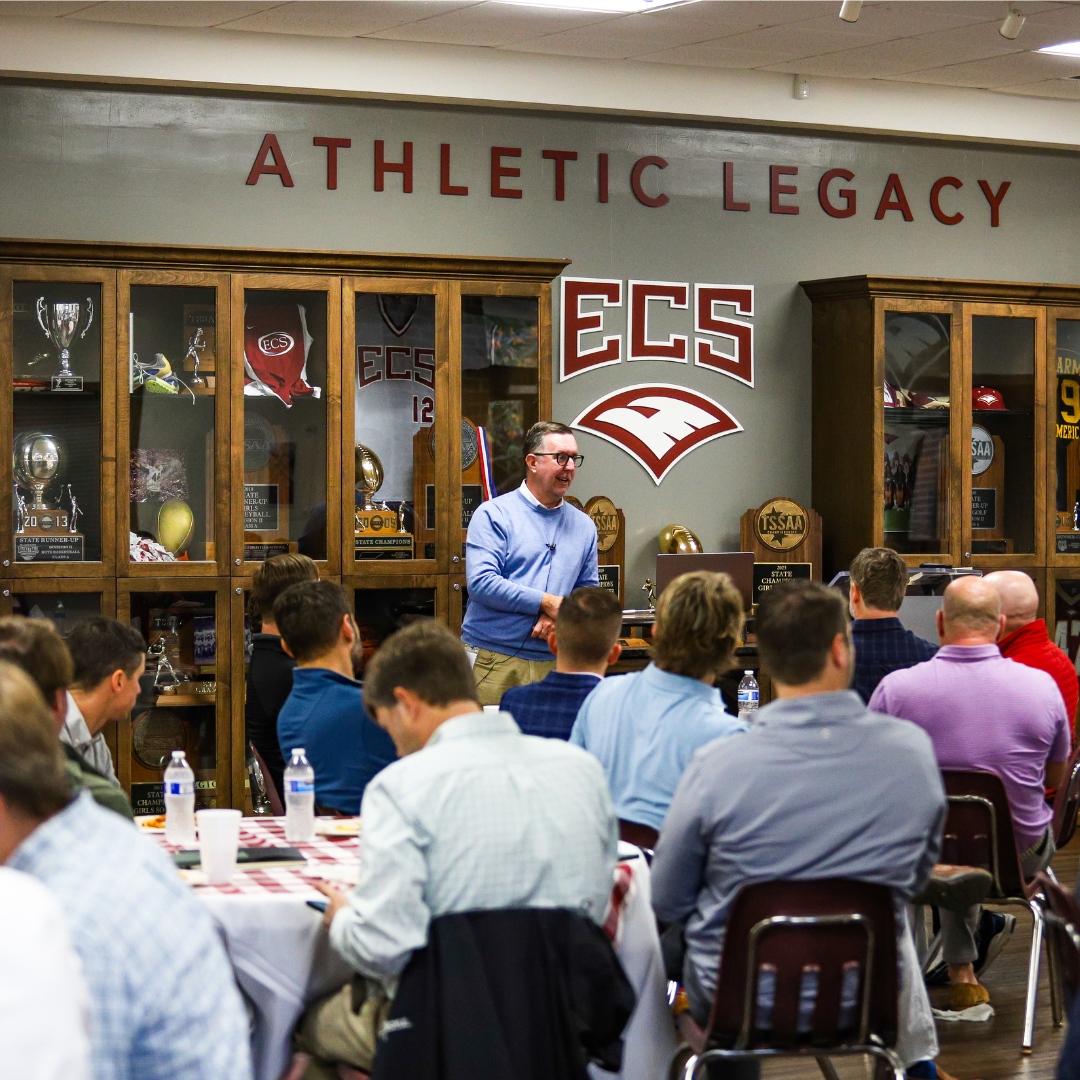 ecs_eagles's tweet photo. As part of our #PartneringWithParents Speaker Series, Head of School Braxton Brady spoke at our Dads Discipleship lunch on "Fatherhood: The Good, the Bad &amp; the Ugly." He encouraged them that their most important job is to be intentional about pointing kids to Jesus. 

#ECSeagles https://t.co/mDAKLVsC5g