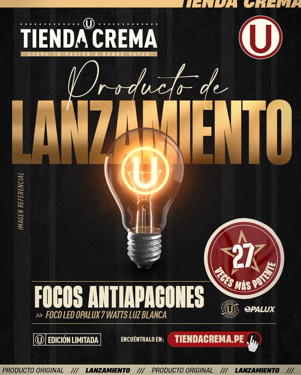 Universitario's tweet image. 𝗤𝗨𝗘 𝗡𝗢 𝗧𝗘 𝗔𝗣𝗔𝗚𝗨𝗘𝗡 𝗟𝗔 𝗙𝗜𝗘𝗦𝗧𝗔 🥳🎉

👉 Dile adiós a los imprevistos, no te quedes sin luz en medio de tus celebraciones.

👉 Adquiere nuestro foco antiapagones y evita pasar una vergüenza en casa.

👉 Recuerda que es 27 veces más potente que uno tradicional.…