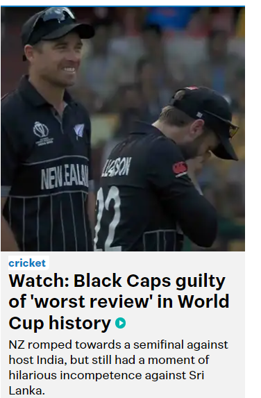 The most kiwi thing in the world - almost certainly secure a spot in the semi-finals and the article everyone wants to read is the thing you did wrong.