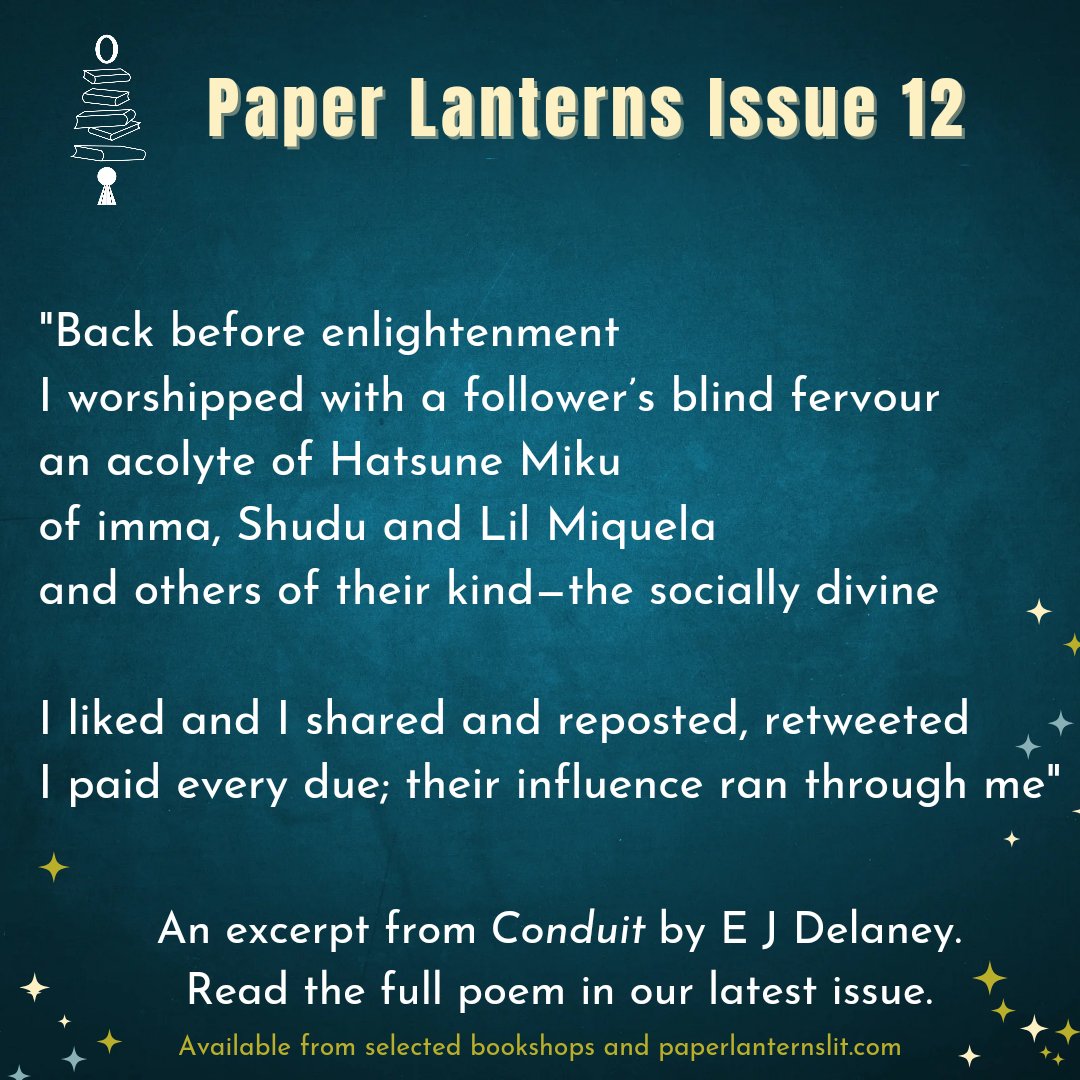 Conduit by E J Delaney is just one of the wonderful poems published in our latest issue. You can find this & lots more treasures in Paper Lanterns Issue 12. Available from selected bookshops & paperlanternslit.com #paperlanternslit #poetry #amwriting