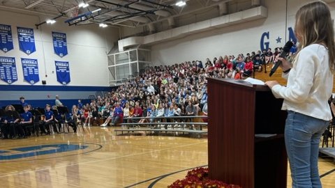 Tim Drinkwine (@wcsgms) on Twitter photo Wow! What an incredible #VeteransDay ceremony here at GMS this afternoon.
Our <a href="/wcsGMSjk/">GMS Theatre</a> Theater students faciliated and read poems.
Our #Orchestra performed alongside the <a href="/wcsFHS/">Franklin High School</a> Choir and our <a href="/wcsGMSband/">GMS Bands</a> in order to honor local Veterans who came as guests. ๐บ๐ธ
#GeneralsLEAD Wow! What an incredible #VeteransDay ceremony here at GMS this afternoon.
Our <a href="/wcsGMSjk/">GMS Theatre</a> Theater students faciliated and read poems.
Our #Orchestra performed alongside the <a href="/wcsFHS/">Franklin High School</a> Choir and our <a href="/wcsGMSband/">GMS Bands</a> in order to honor local Veterans who came as guests. ๐บ๐ธ
#GeneralsLEAD