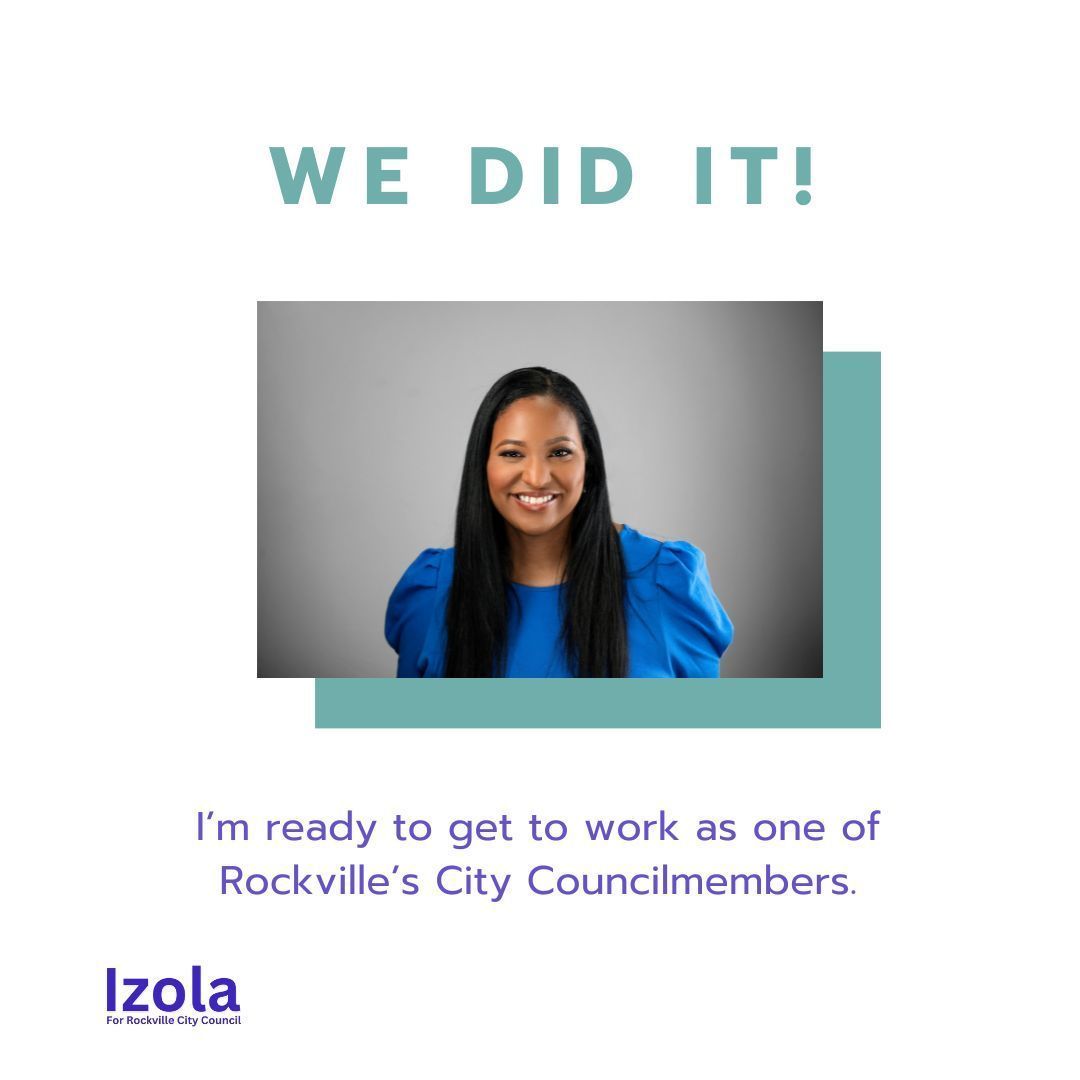 We did it! I'm incredibly grateful to have won a seat on the Rockville City Council. Thank you!

Now the real work begins. #Rockville #MDpolitics