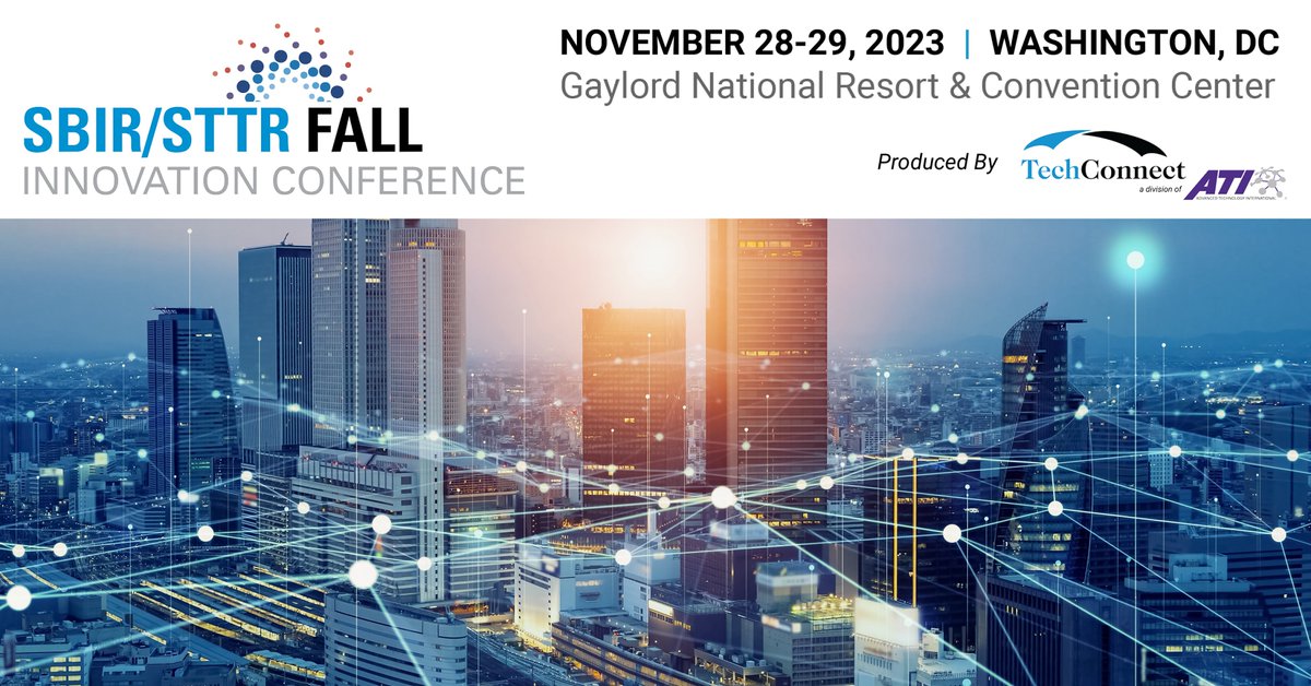 Only three weeks away! Join us along with @techconnect360 at the Defense TechConnect Innovation Summit / Expo in D.C. and learn about over $4B in annual funding, driving small business innovation and tech development. bit.ly/3SngZvE #SBIR #STTR #DTC23 #SeedtheFuture