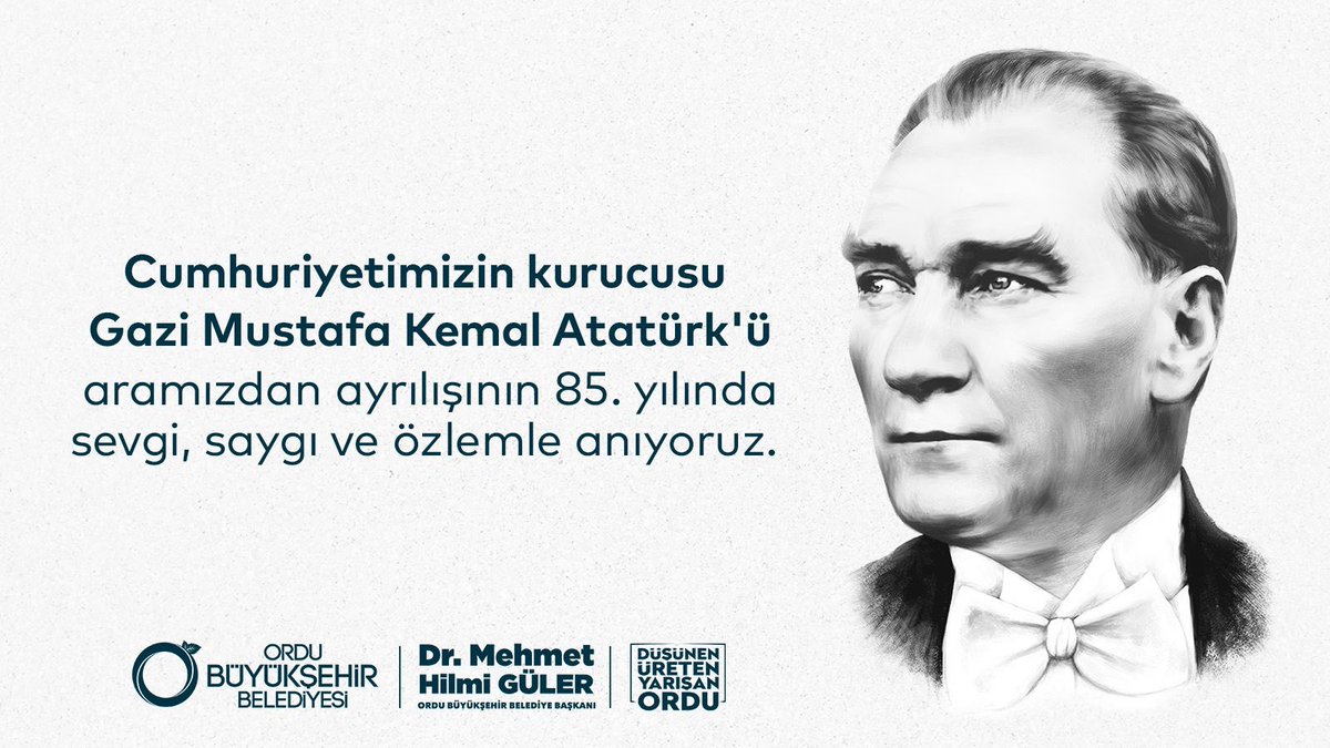 mhilmiguler's tweet photo. Zorluklarla başlayan bir hayat; Mülkiye Rüştiyesi’nde, Manastır Askeri İdadisi’nde ve Harp Okulu’nda başarılı bir eğitim.

Cephelerde ve namlu gölgelerinde barut kokularıyla geçen bir ömür.

Yüzyıl önce, yüzyıllar boyu yaşasın diye inanç ve imanla kurulan bir cumhuriyet. 

Bıraktığı mirasa sonsuza dek sahip çıkacağız. 

Cumhuriyetimizin kurucusu Gazi Mustafa Kemal Atatürk’ü aramızdan ayrılışının 85’inci yılında sevgi, saygı ve özlemle anıyoruz.