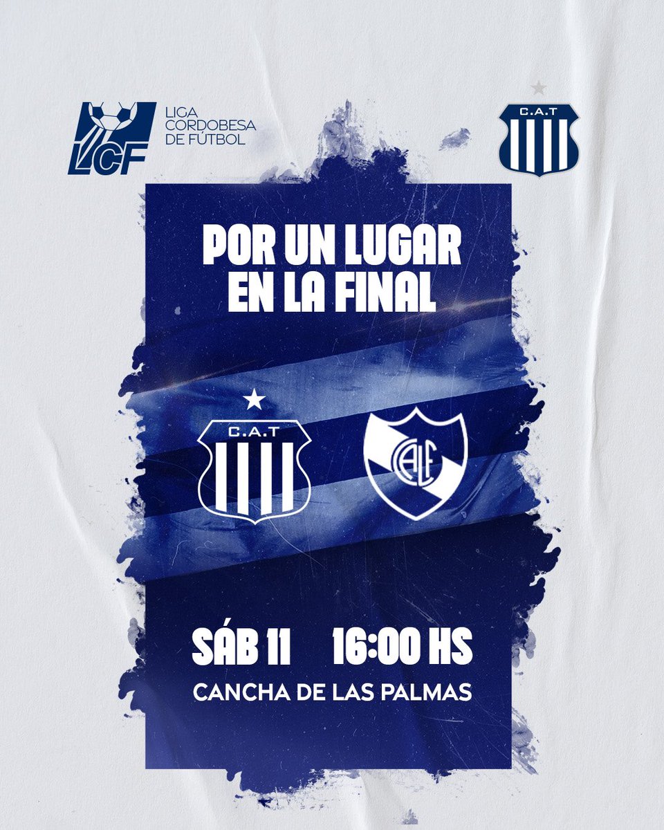 ⚽️ 𝗟𝗶𝗴𝗮 𝗖𝗼𝗿𝗱𝗼𝗯𝗲𝘀𝗮: 𝗣𝗼𝗿 𝘂𝗻 𝗹𝘂𝗴𝗮𝗿 𝗲𝗻 𝗹𝗮 𝗙𝗶𝗻𝗮𝗹

🔜 Este sábado desde las 16:00hs, #Talleres enfrenta a Las Flores por la Semifinal de la Primera B de la <a href="/LCF_Oficial/">LCF</a> y el compromiso podrá ser presenciado por la Familia Albiazul.

✅ El ganador del