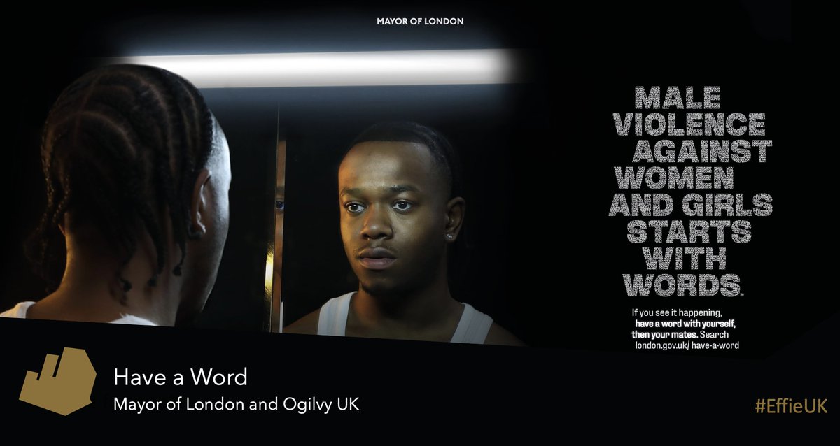 Now we have two Gold winners in the Positive Change: Social Good - Non-Profit category. First, CONGRATULATIONS to @MayorofLondon and @OgilvyUK for their powerful campaign that helped to reduce male violence towards women