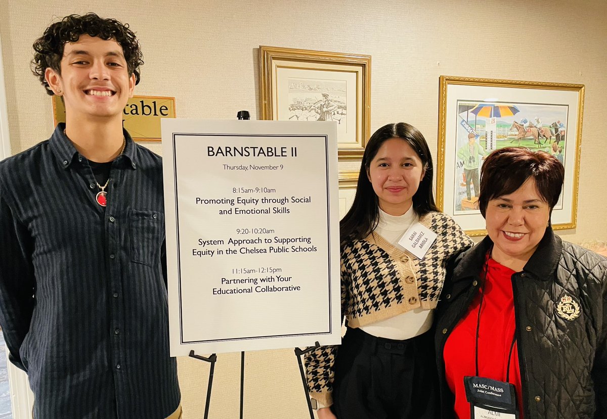 almiabeyta's tweet photo. A systems approach to equity!  Our school committee members shared their why and our students shared inspiring experiences @MASC-MASS Conference. Amazing teamwork! @MASCSchoolComm @massupt https://t.co/HxynLVJngt