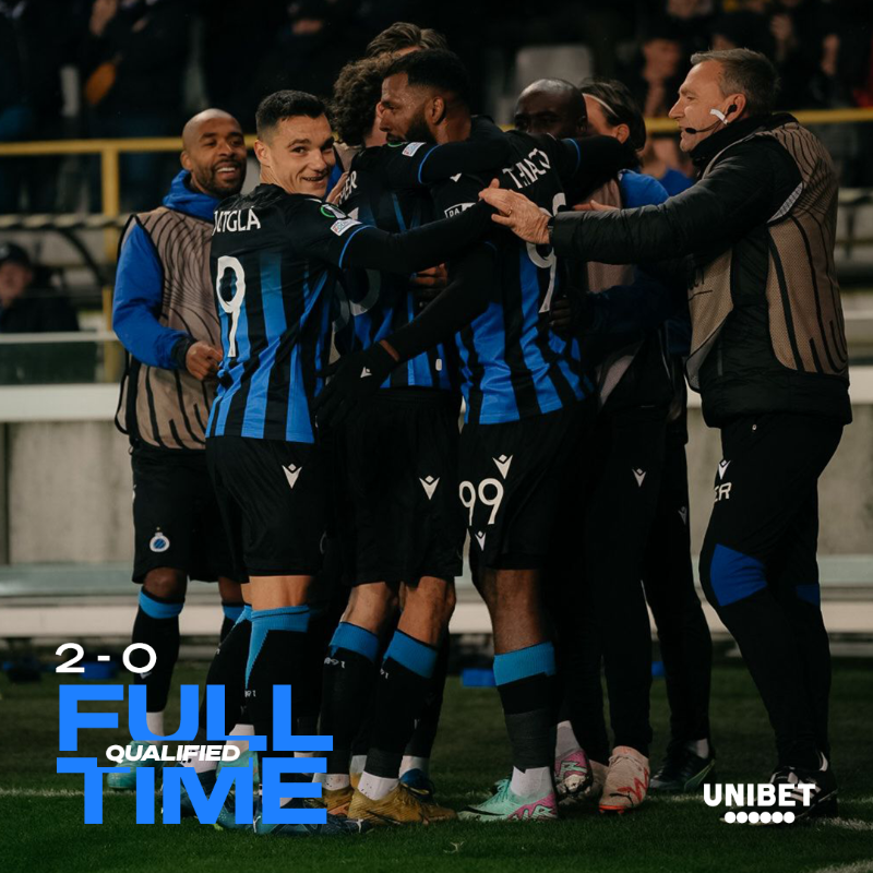 ClubBrugge's tweet photo. 3 points and qualification: check! 💙🖤 #CLUFCL #UECL