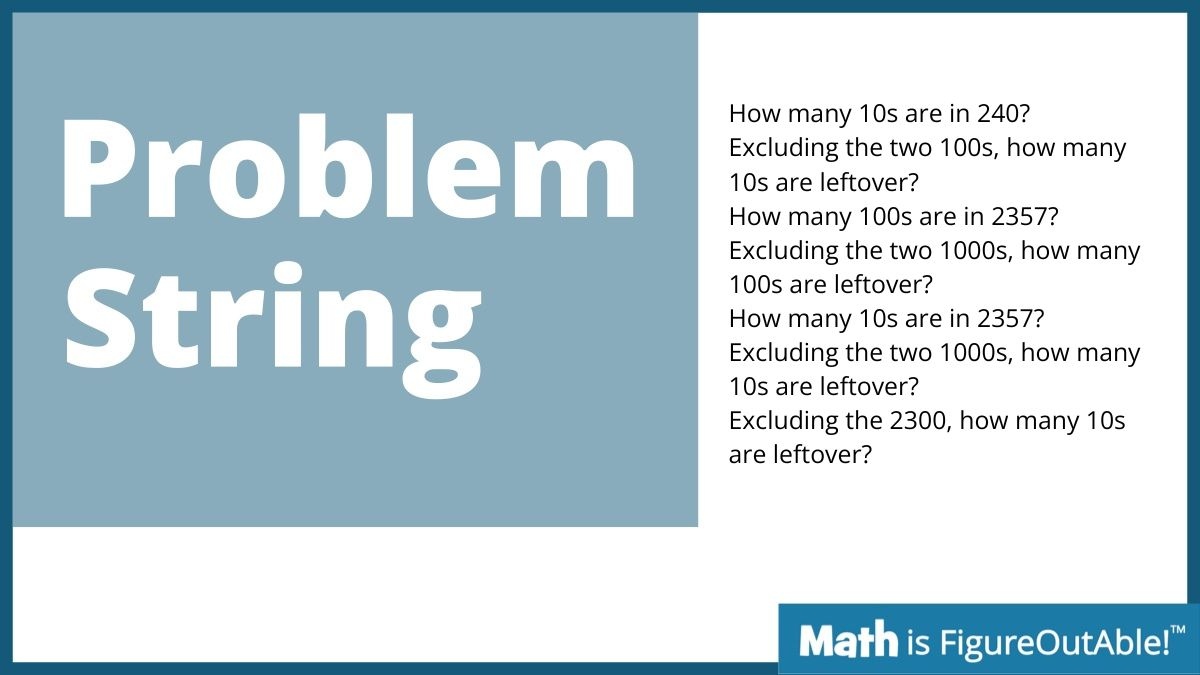 pwharris's tweet image. #TryThisTuesday
A #ProblemString building intuition to naturally lead to reasoning about place value!

Coolest routine out there!

-Give one at a time
-Ask about thinking
-Make thinking visible
-Repeat
-Compare!

 #MTBoS #ITeachMath #MathIsFigureOutAble