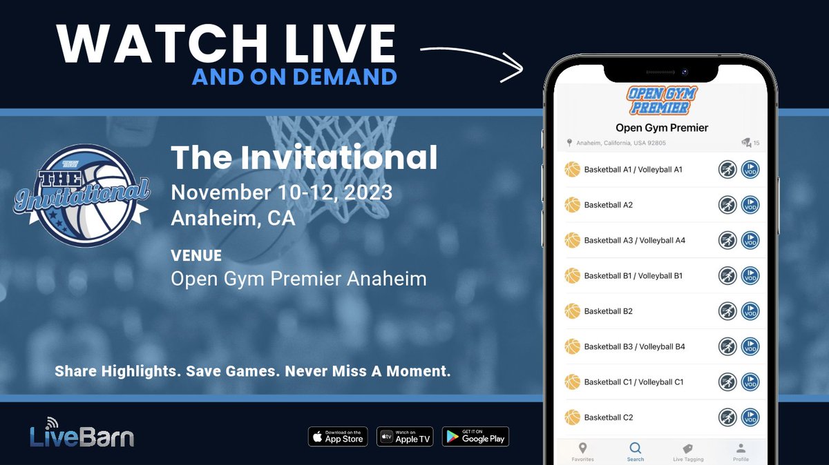 The Invitational Tournament, presented by Open Gym Premier, begins tomorrow in California! 🏀

Can't make it to the court? We are streaming games throughout the weekend. Watch live or on-demand for 30 days, and don't forget to submit your highlights! 🎥