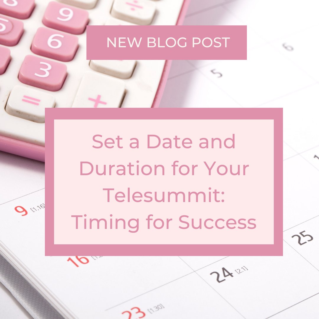 Set a Date and Duration for Your Telesummit

bit.ly/3Q09uub

#VirtualSummit #SpeakerManagement #TechTools #EventPlanning #OnlineEvents
#ConferenceTech #SpeakerCoordination #VirtualEvent #SummitPreparation #TechSolutions